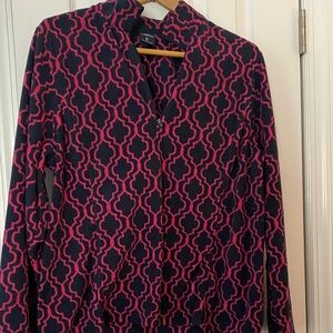 Lands' End Pink and Black Fleece 1/2 Zip